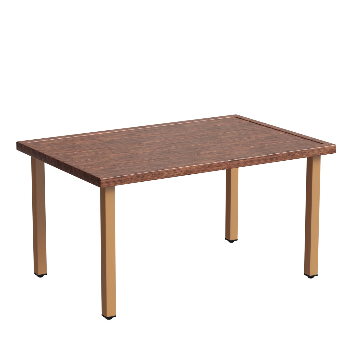 Melvarn Outdoor Coffee Table 37.4", Metal Patio Table with Wood Grain Top, Weather Resistant